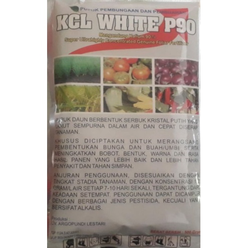 Pupuk KCL WHITE P90 kemasan 500 gram