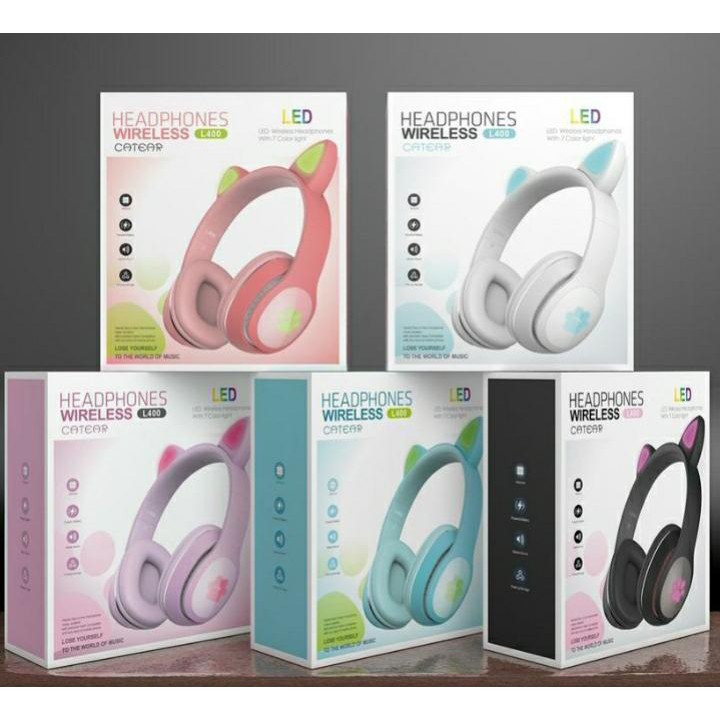 Cat Ear Headphone Wireless Bluetooth L400 LASER Seven Bright Colors V5.0