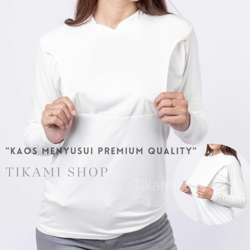 Baju Busui Lengan Panjang | Kaos busui Jumbo | Manset Menyusui Jumbo | Baju Menyusui Bukaan Samping 