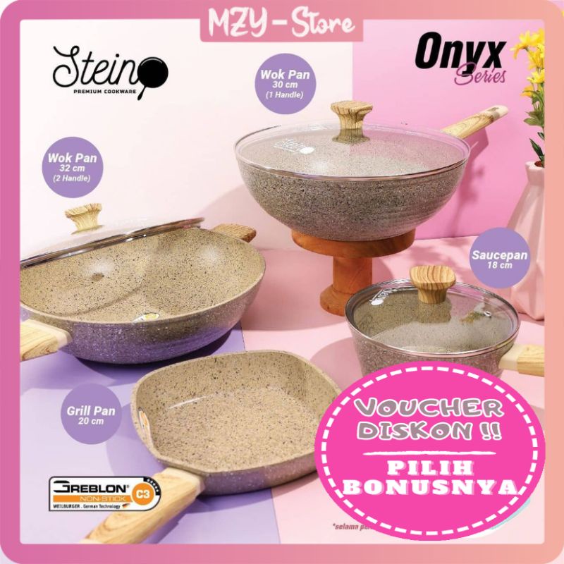 Steincookware Paket Onyx Stein Steincookware Set Onyx Series Paket Wajan Onyx Complete Steincookware (Pilih Bonus)