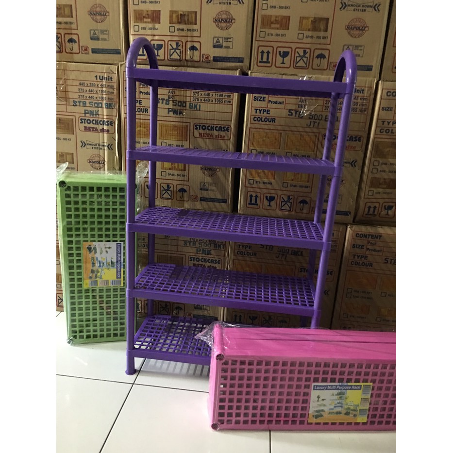 Rak sepatu plastik susun 5