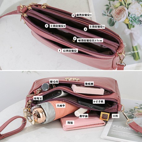 TAS SELEMPANG WANITA KOREA KULIT PINK SALEM FASHION BATAM IMPORT MURAH ABG PESTA KERJA CHEYA TA171P3