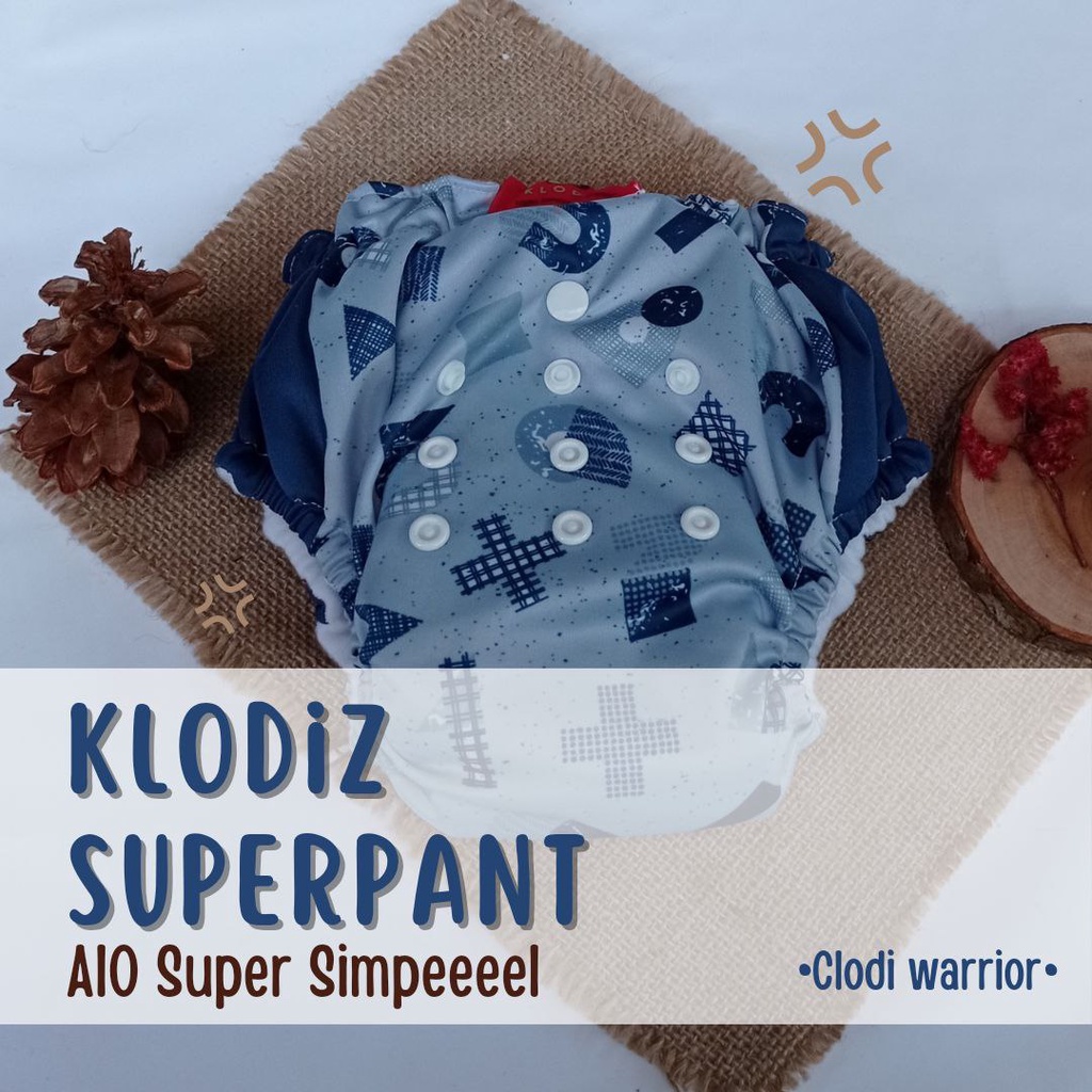 Klodiz Superpants Clodi Model Celana Praktis Insert Bisa Dikeluarkan Cepat Kering Popok Kain Cuci Ulang SNI