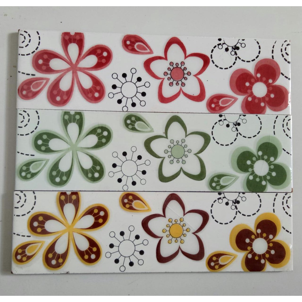 List Keramik 25cm Motif Bunga / Lis / Listello