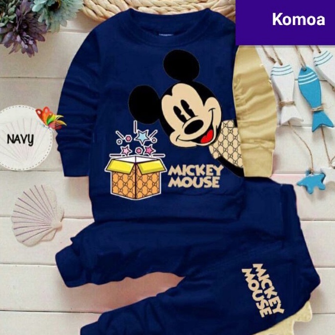 SETELAN ANAK KEKINIIAN 0-7 TAHUN-MICKY NAVY GAMBAR