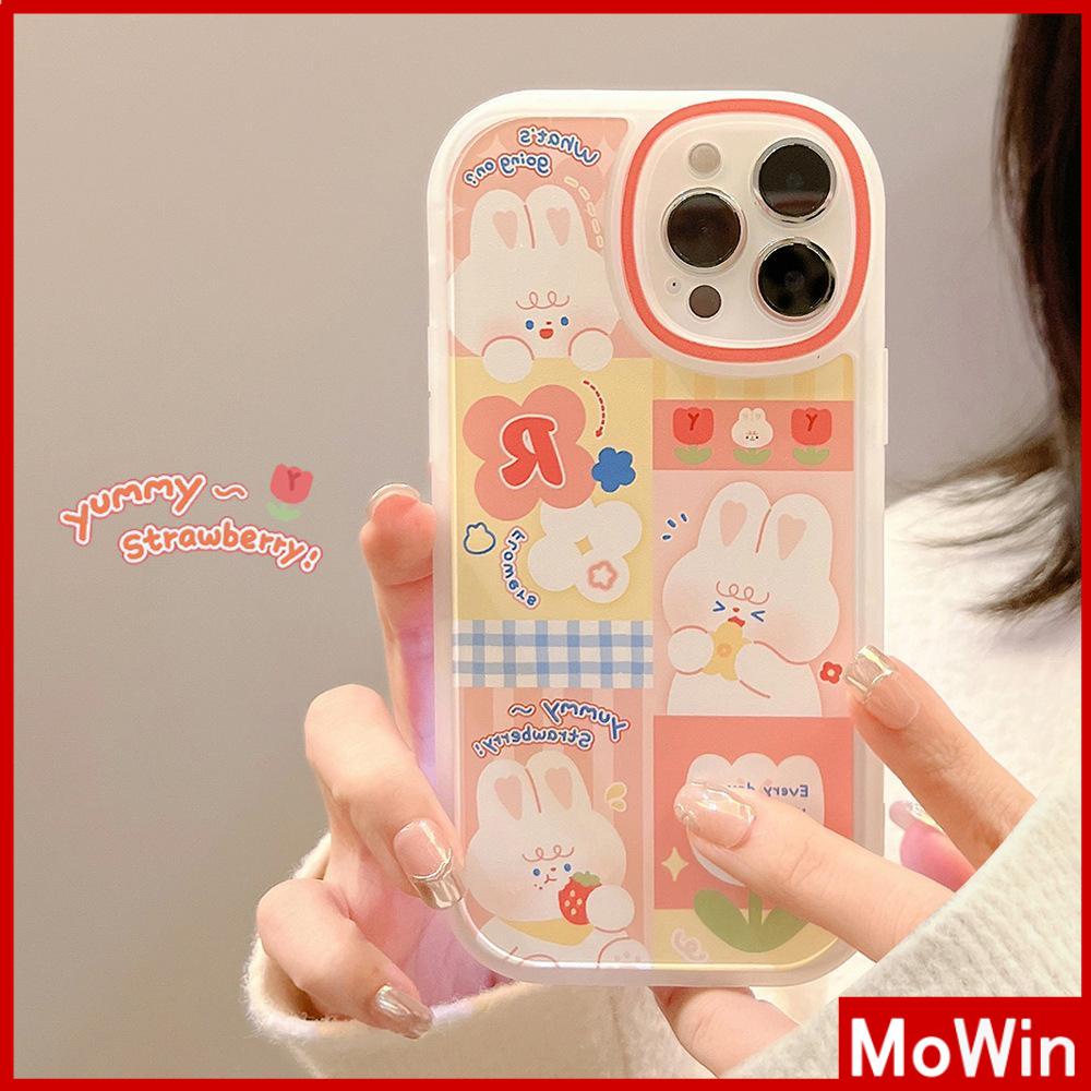 iPhone Case Silicone Soft Case Clear Case TPU Airbag Shockproof Full Coverage Protection Camera Pink Rabbit Cute For iPhone 13 Pro Max iPhone 12 Pro Max iPhone 11 iPhone 7 Plus