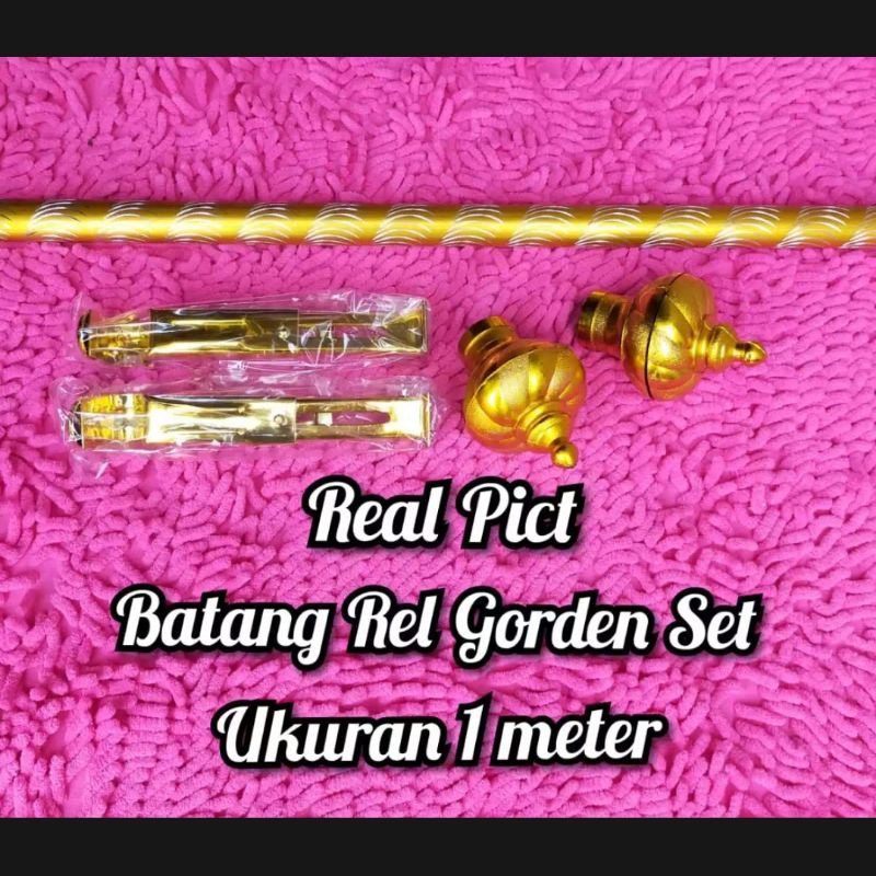 1 SET TIANG GORDEN 1 METER MURAH TIANG GORDEN ALMUNIUM GOLD