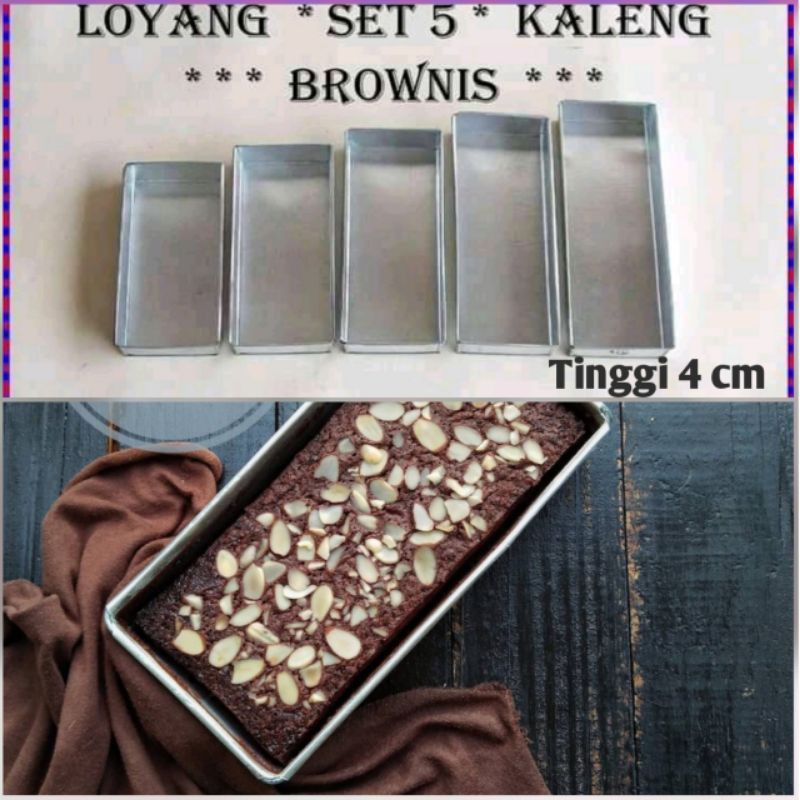 Loyang Kue Brownis / Cetakan Kue Brownies / Bolu Kotak Persegi Panjang Tinggi 4cm