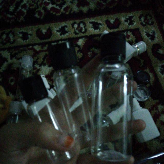 Botol Fliptop 20 Ml / Botol Pet 20 Ml Natural Tutup Fliptop Hitam