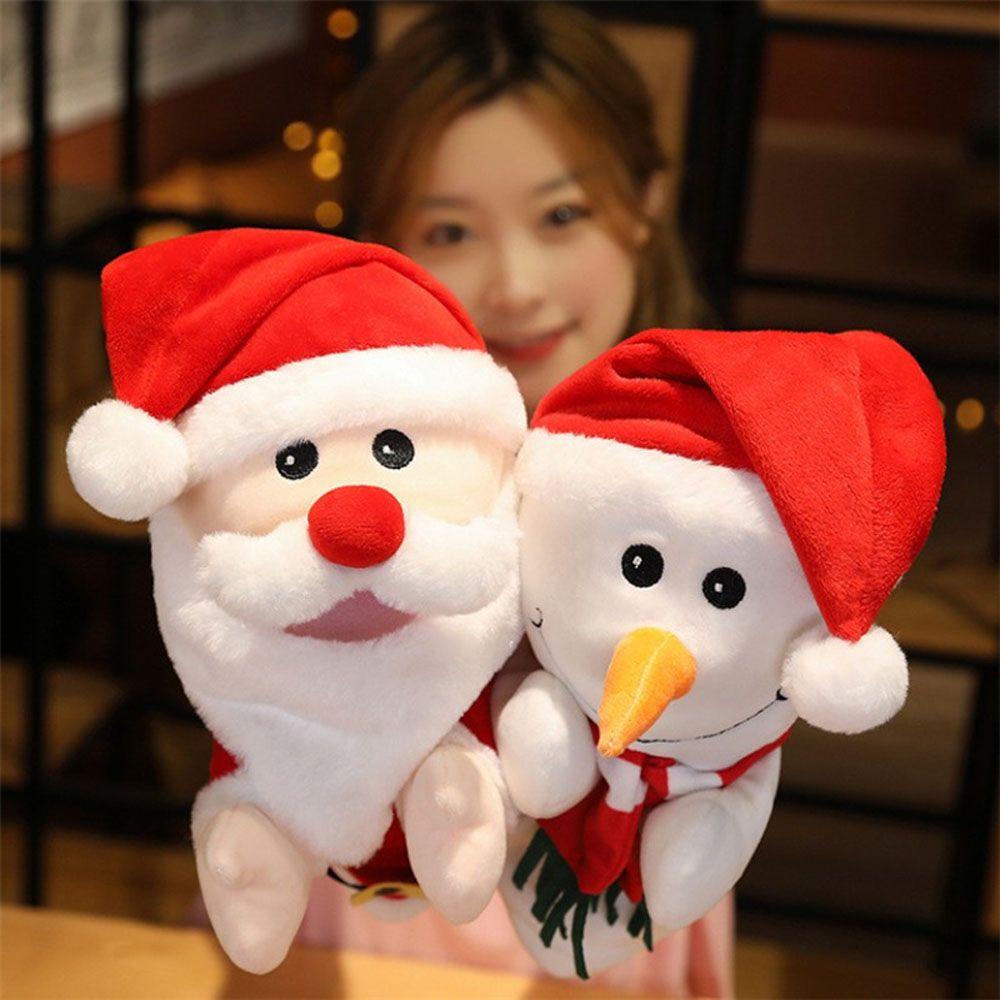 Lanfy Santa Claus Hand Puppet Boneka Tangan Santa Claus Kartun Hadiah Natal Aktivitas Boneka Karakter Mainan Boneka Boneka Aksesoris Anak Mainan Mewah