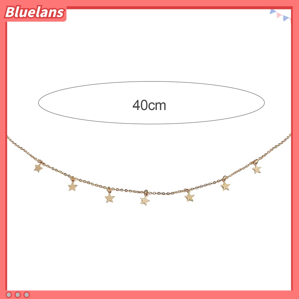 Kalung Choker Rantai Klavikula Dengan Liontin Bintang Bahan Alloy Untuk Wanita