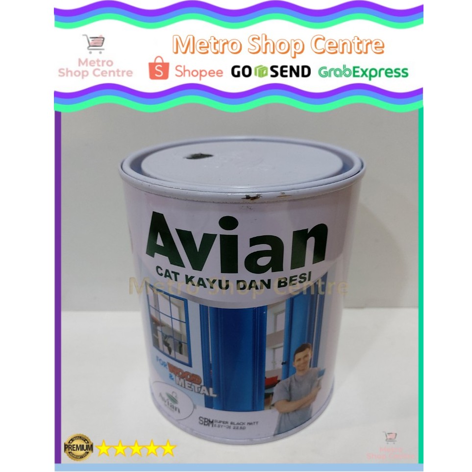 AVIAN - Cat Kayu Besi Avian Matt 1 Kg Hitam Doff / Black Dop (SBM)