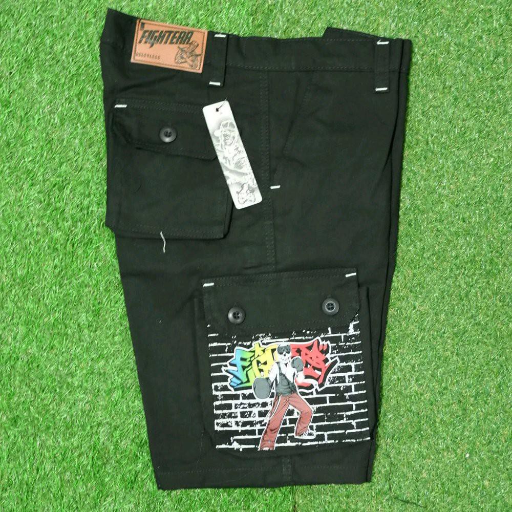 GRATIS ONGKIR COD CELANA CARGO PENDEK HITAM KEMPOL SAKU BESAR KUALITAS TERBAIK ORIGINAL