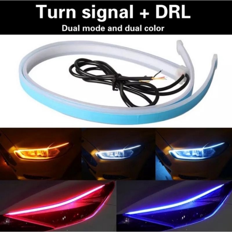 LAMPU ALIS WELCOME 30 CM DRL SLIM FLEKSIBEL 2 WARNA SEN RUNNING ISI 2 PCS