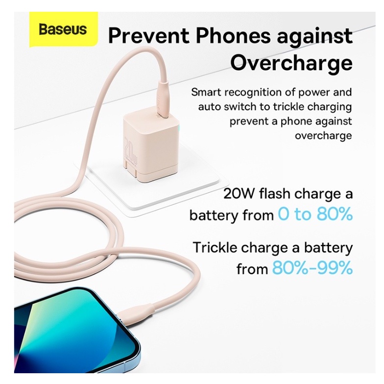 Charger Baseus Super Si pro QC 1C 20W + Cable C to Lightning CN CCSP03