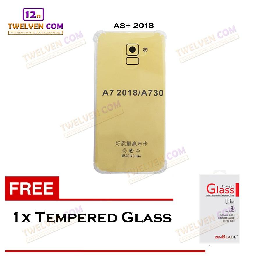 [FLASH SALE] Case Anti Crack Anti Shock Softcase Samsung A8+ Plus 2018 - Free Tempered Glass