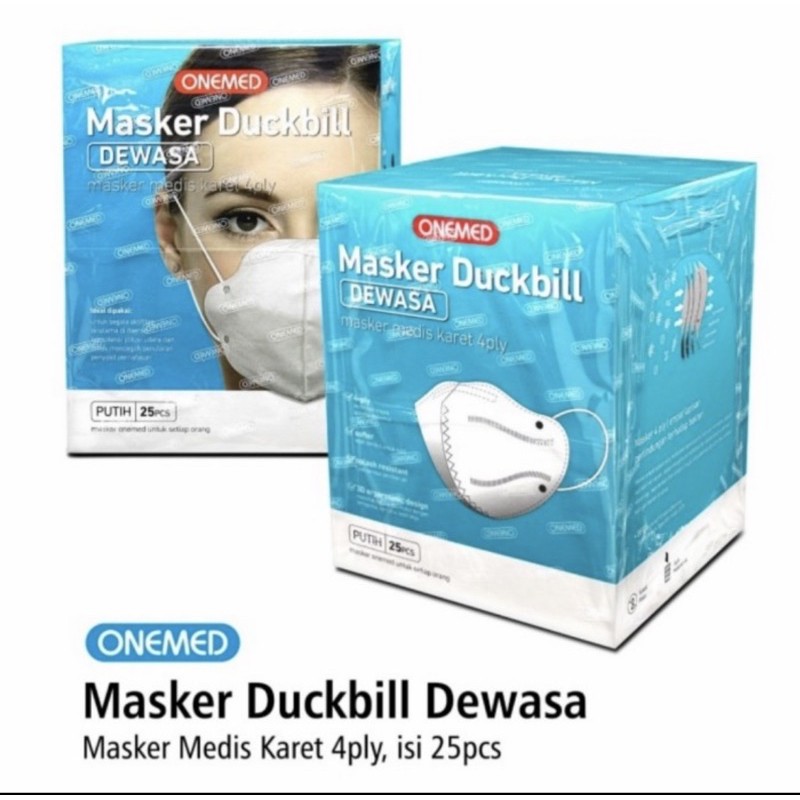 Masker Duckbill dewasa Onemed 4ply isi 25 pcs