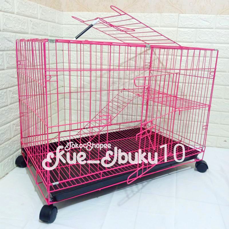 Kandang Kucing 2 Tingkat Jumbo XL 75x45 Termurah Hewan Peliharaan Anjing Musang