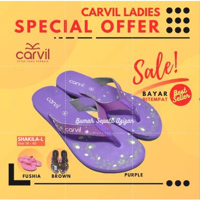 COD SALE 8.8  CUCI GUDANG | Carvil SHAKILA-L Sandal Jepit CARVIL Wanita