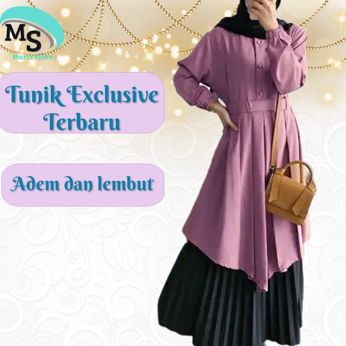 Baju Atasan Tunik Wanita Muslim Polos Jumbo Premium Terbaru 2021