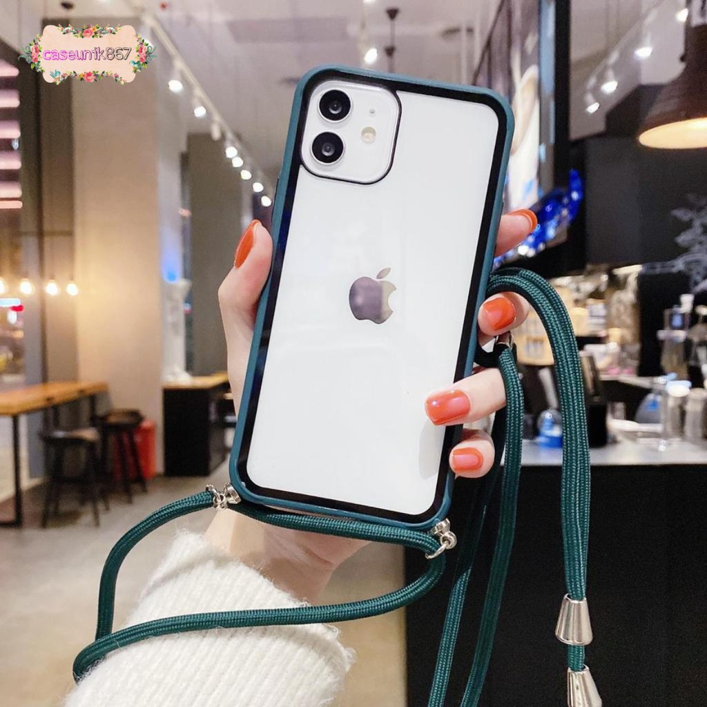 Softcase slingcase lanyard tali aurora iphone 6 6g 7+ 8+ XS MAX CS1848