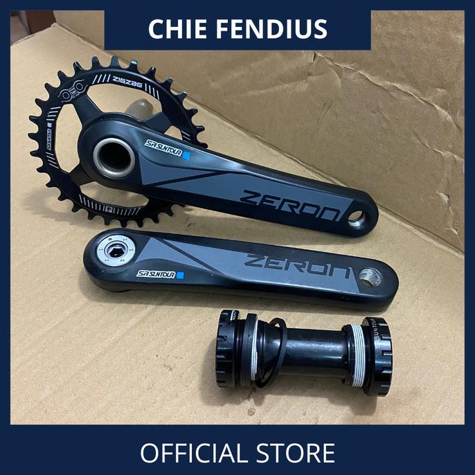 Crank Set SR Suntour Zeron ZigZag 30T BB HT2 MTB Single Speed Alloy