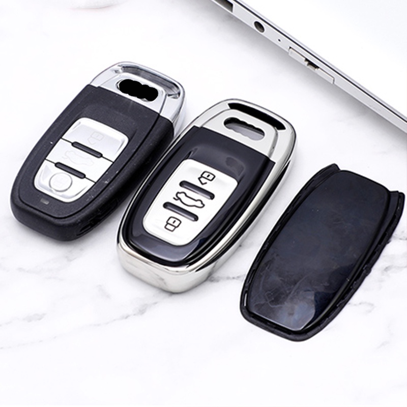 Tpu Remote Mobil Smart Key Cover Case Shell Untuk Audi A1 A3 A4 A5 A6 A7 A8 Quattro Q3 Q5 Q7 2009-2015 Holder Tas Fob Aksesoris