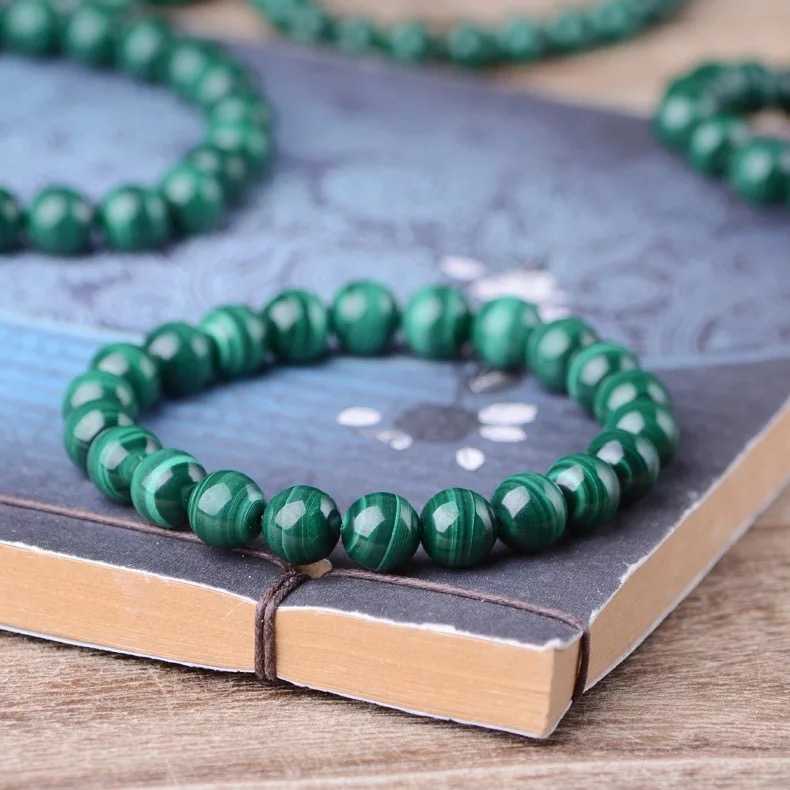 Women &amp; Men Malachite natural Beads Bracelet / Stress Relief Healing Chakra Yoga Bracelet