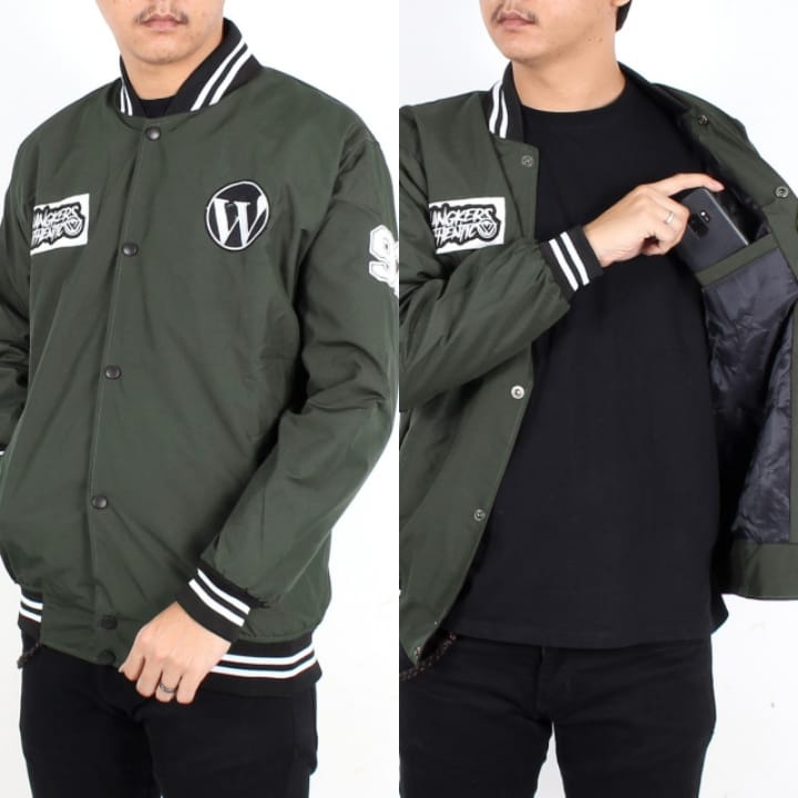 Varsity Jacket Original WANGKERS / Jaket Baseball Varsity Taslan Emblem