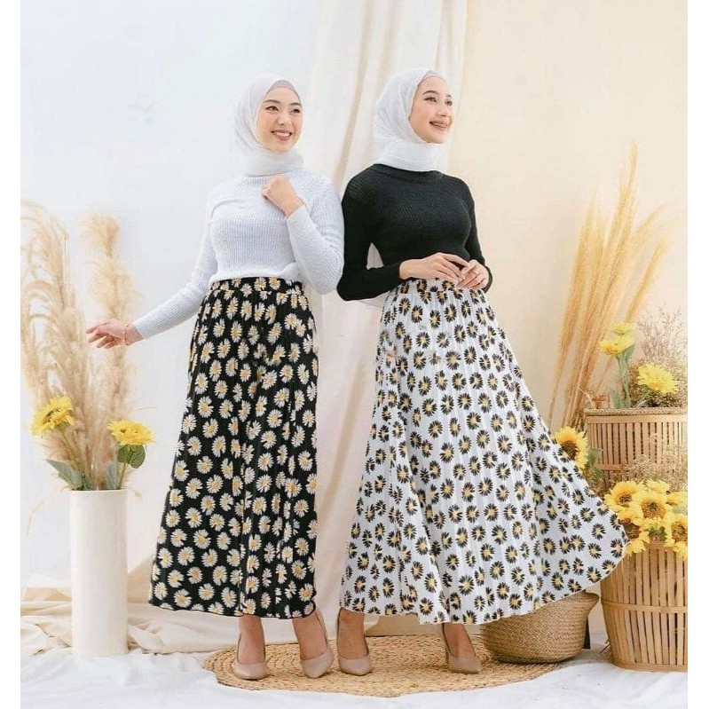 DAISY ROK PLISKET BUNGA PREMIUM / LILY DAILY ROK PANJANG MUSLIM / ROK MAYUNG