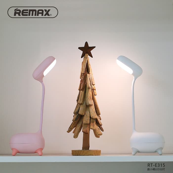 Remax Deer LED Lamp Lampu Meja RT-E315 - Lampu Tidur Remax - Merah Muda - putih