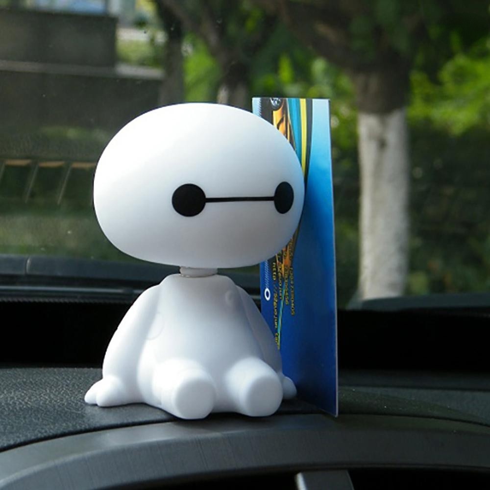 Aksesoris Boneka Kartun Baymax Robot Kepala Goyang Bahan Plastik Untuk Dekorasi Interior Mobil