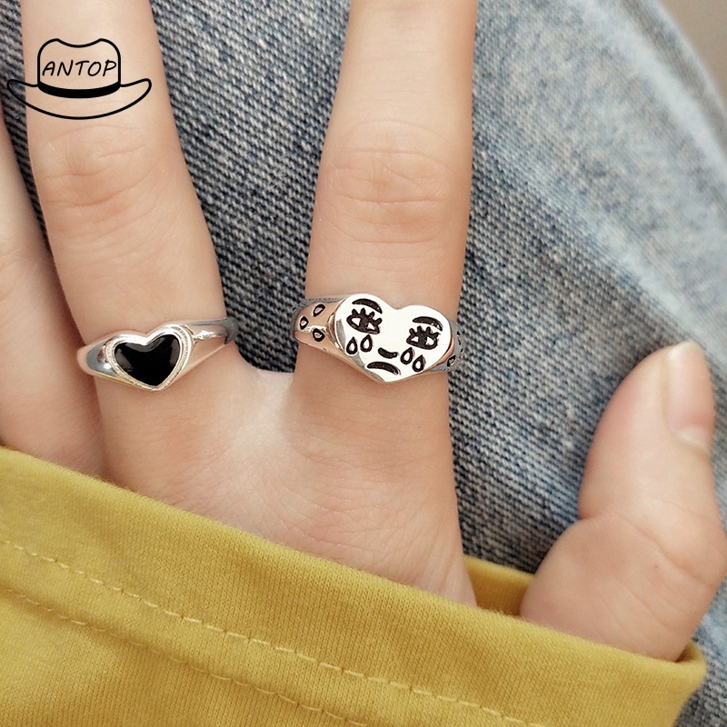 Cincin Wanita Desain Wajah Menangis Kreatif Untuk Malam / Club / Hadiah ANTOP