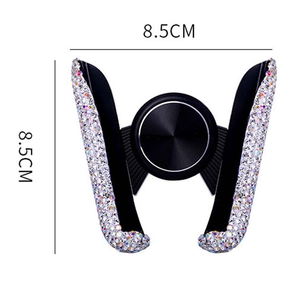 Lanfy Car Phone Holder Wanita ABS Adjustable Support Aksesoris Interior Berlian Kristal Car Air Vent Mount Holder