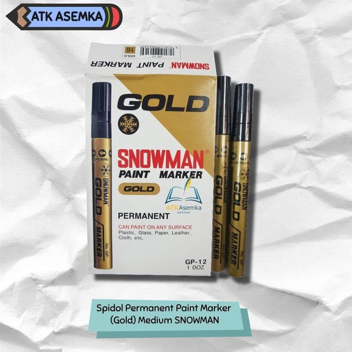 

Spidol Permanent Paint Marker (Gold) Medium SNOWMAN Atk