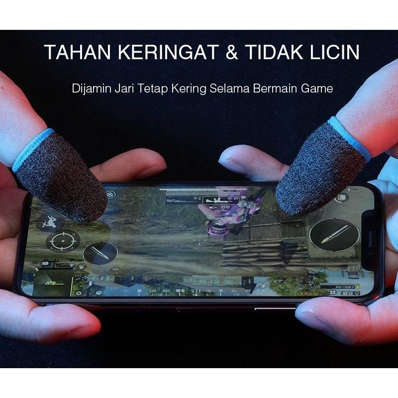 SARUNG JARI JEMPOL GAMER ANTI KERINGAT / BASAH GAME PUBG MOBILE LEGEND FREE FIRE SEPASANG 2PCS COD