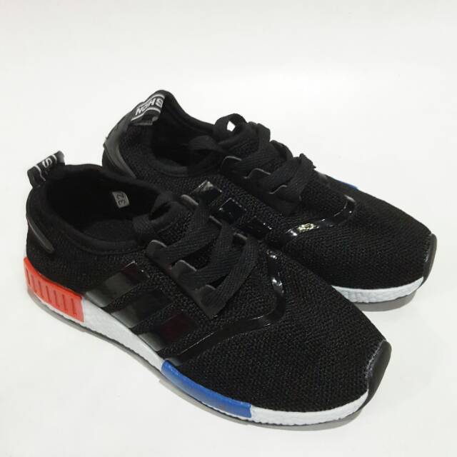 Sepatu Kets Anak Adidas NMD Junior Hitam Pink Merah Navy