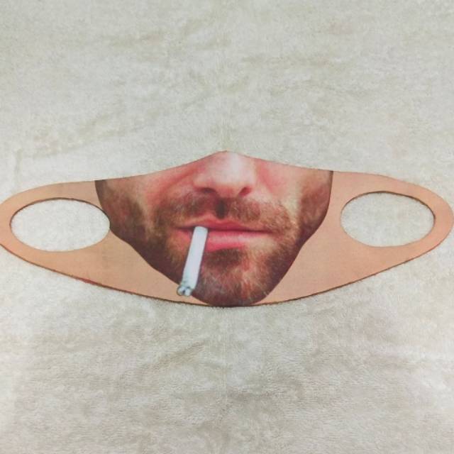 Masker Scuba Karakter Motif Wajah Pria Merokok Murah Lucu Keren Unik