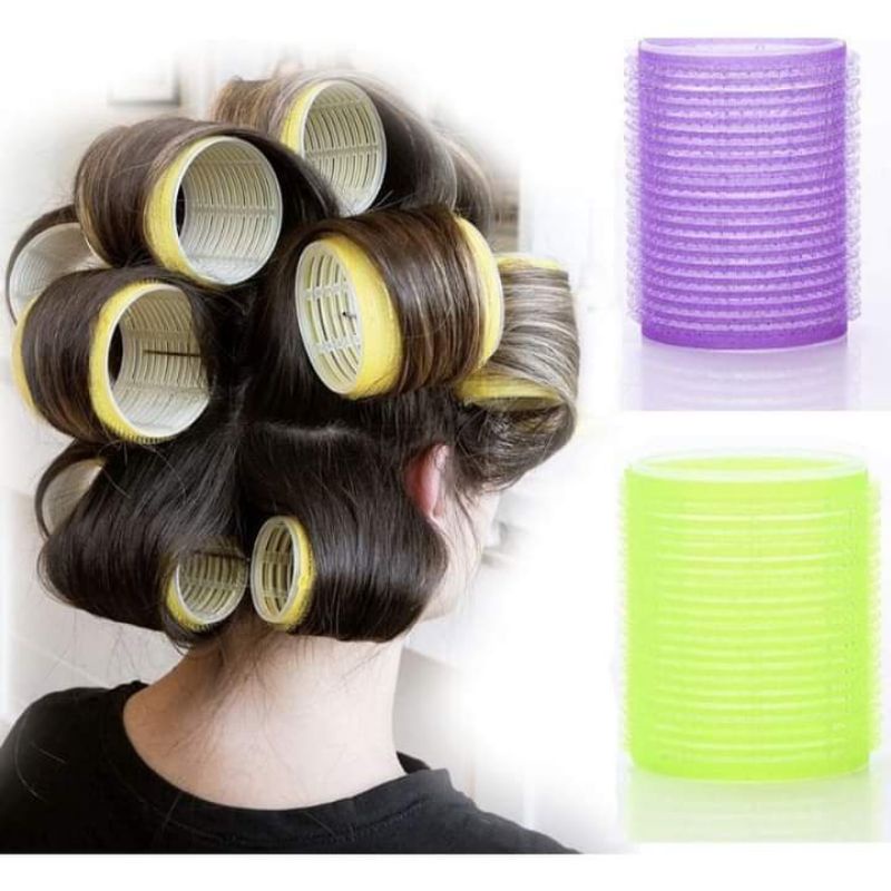 Roll Rambut Isi 6Pcs Roll Polos Warna