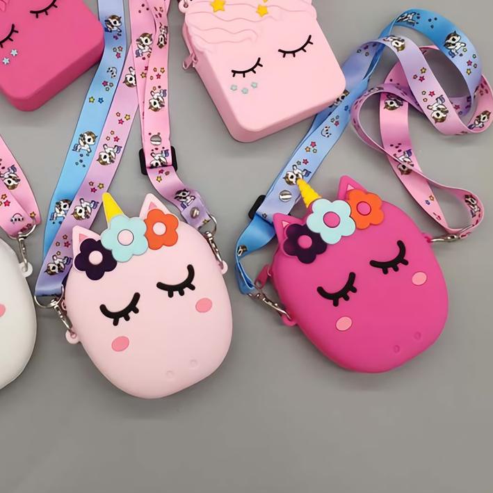 ➶ Tas Import Jakarta Tas Anak Jelly Rubber Kotak Karakter Anak 7496 ✺