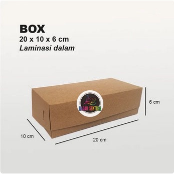 BOX KOTAK DOS KUE SNACK KRAFT 20 x 10 x 6 cm SAMBUNG LAMINASI