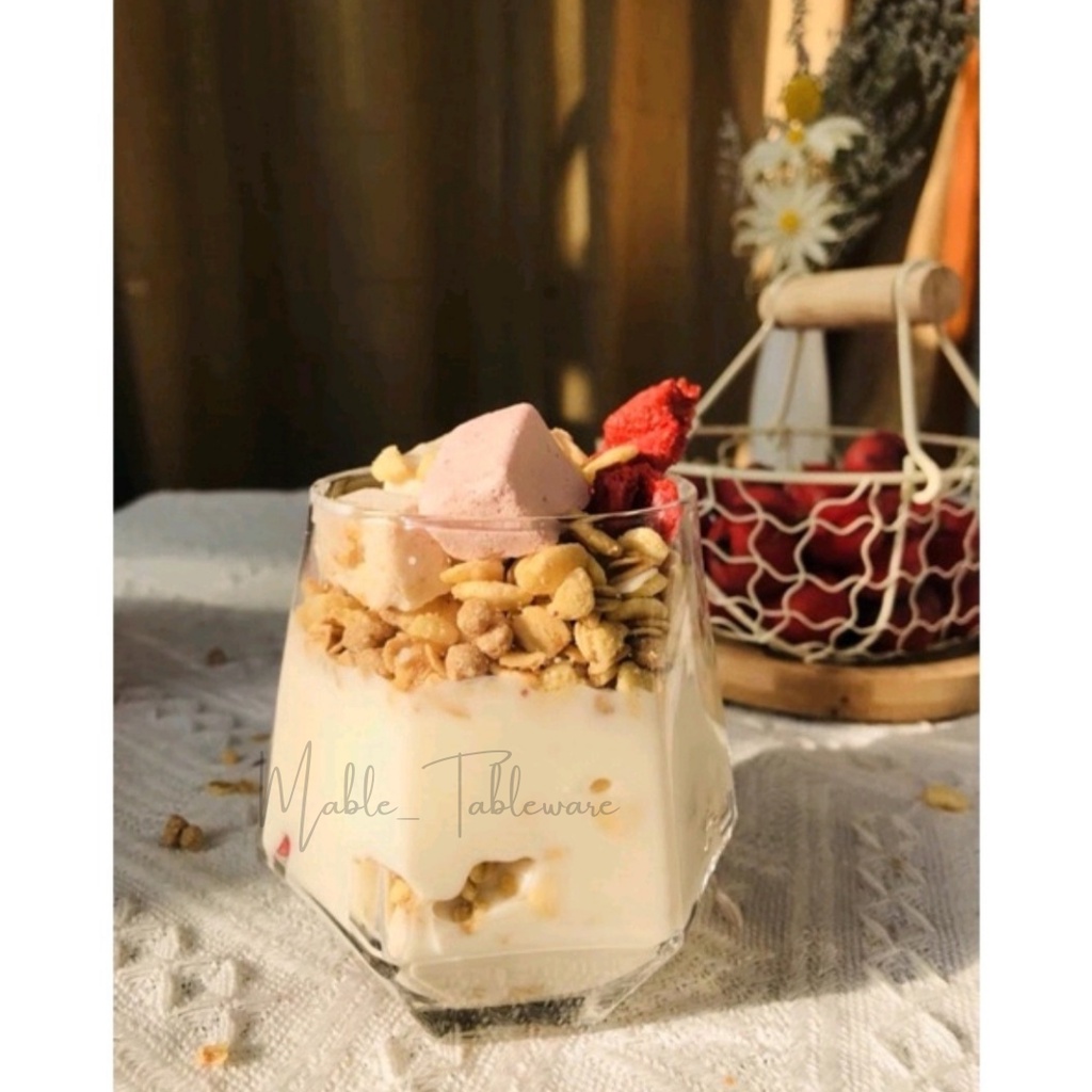 Prism Aesthetic Drinking Glass / Gelas Kaca Vintage Retro Estetik / Gelas Kopi Cafe / Gelas Unik-6