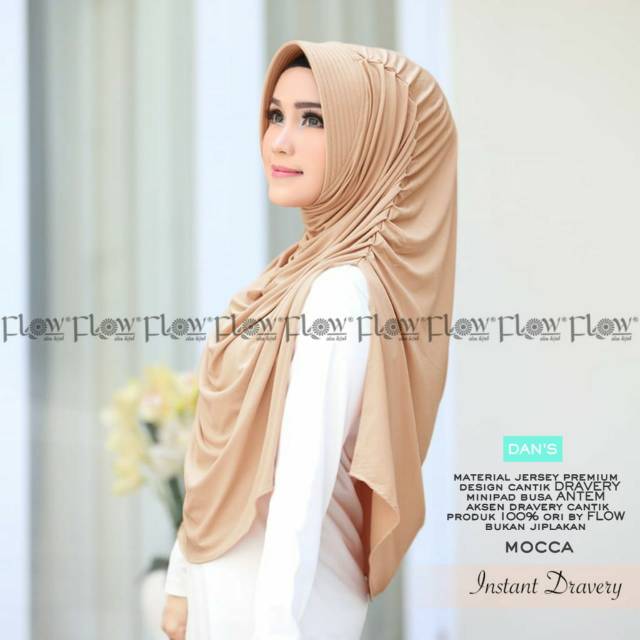 Khimar kerut jersey premium pet busa antem flow original instan