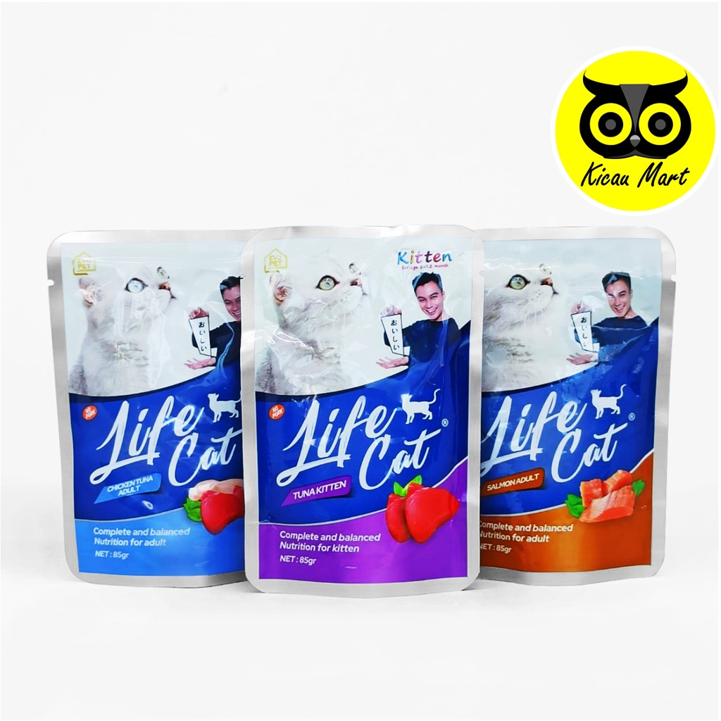 Makanan Kucing Basah Life Cat Pouch Wet Cat Food 85 Gr Cat Treats Creamy Cat Snack Saset Cemilan Pakan Kucing Anak Kucing Dewasa Kitten Anabul Murah