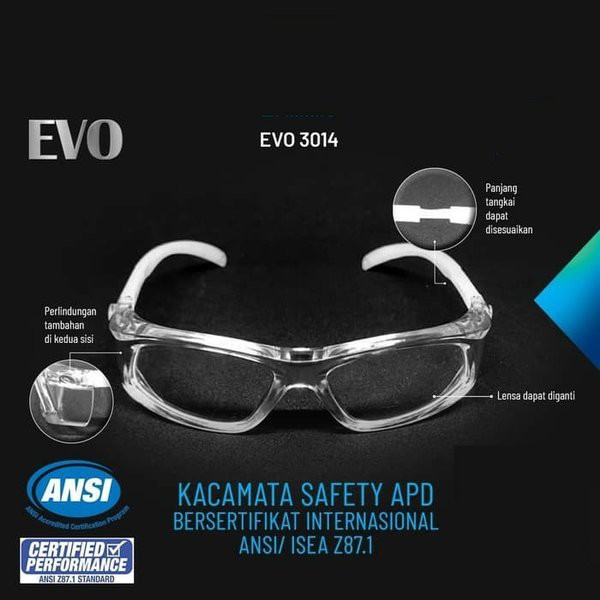 k 2  KACAMATA APD SAFETY EVO 3014 ANTI KUMAN