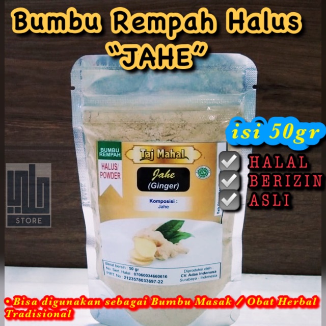 

Bumbu Rempah Jahe Bubuk 50gr Bumbu Masak Jahe Halus