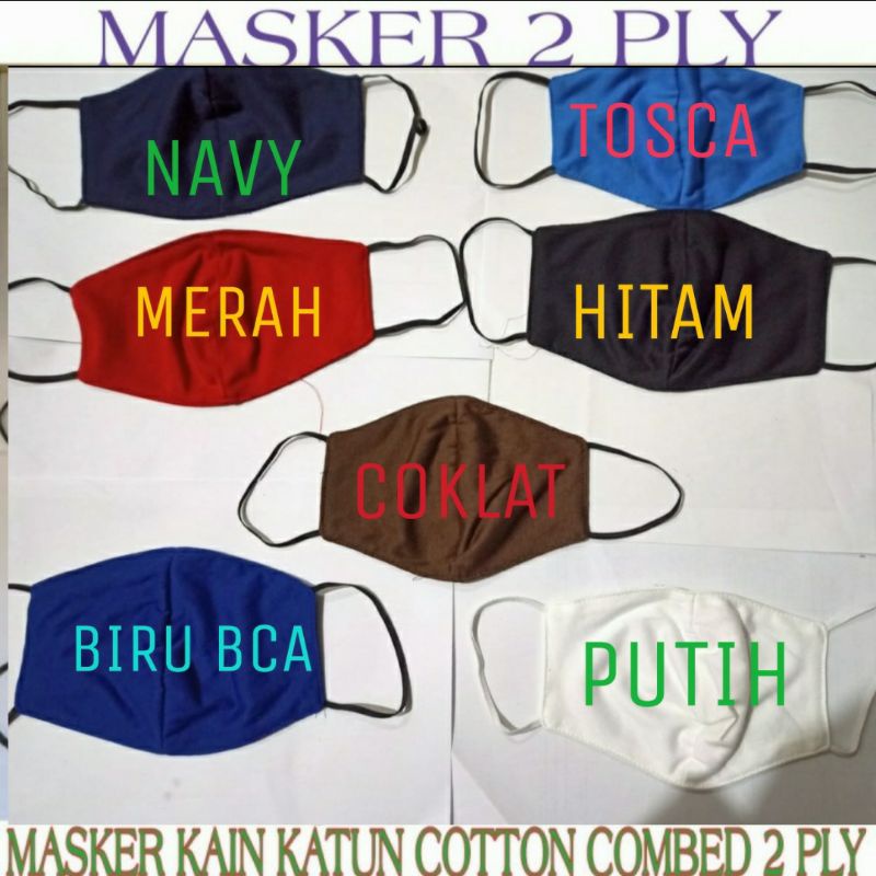 Masker Kain 2 PLY Katun Premium Masker EARLOOP Bisa Di Cuci Grosir...!!