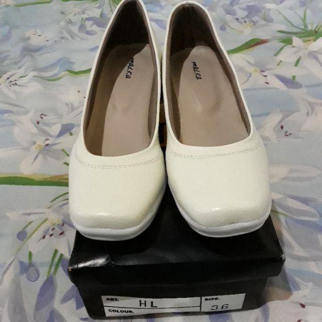 Sepatu Formal Wanita - Sepatu Pantofel Cewek Kulit Putih 36-41 - Sepatu Suster-perawat Murah