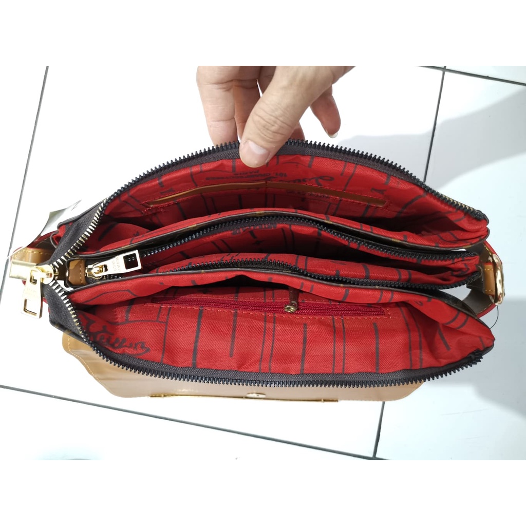 BISA COD Tas Wanita Selempang 3Ruang Tas Batam Import Murah