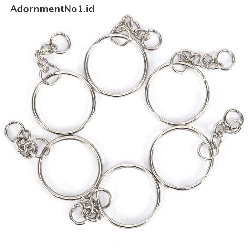 (AdornmentNo1) 50pcs Ring Gantungan Kunci Diameter 25mm Warna Silver